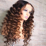 Ombre Cinnamon Auburn Loose Waves Wigs - Wigs By Sya