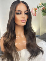 Ombre Walnut Wavy Wig - Invisible HD Front Lace - Wigs By Sya