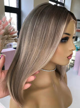 Silver Mist Straight Bob Wig - Invisible HD Lace - Wigs By Sya