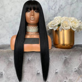 Jet Black Straight Wig with Bang - Wigs By Sya
