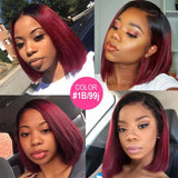 Ombré Burgundy Straight Wig - Wigs By Sya