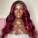 Ombré Burgundy Body Waves - Wigs By Sya