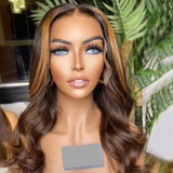 Caramel Frontal Highlight Wavy Wig - Wigs By Sya