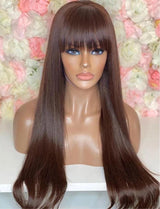 Brown Chocolate Straight Wig with Bang - Wigs By Sya