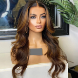 Caramel Frontal Highlight Wavy Wig - Wigs By Sya