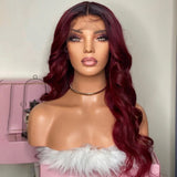 Ombré Burgundy Body Waves - Wigs By Sya