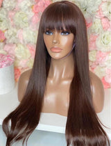 Brown Chocolate Straight Wig with Bang - Wigs By Sya