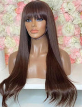 Brown Chocolate Straight Wig with Bang - Wigs By Sya