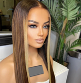 Blonde Caramel Frontal Highlight Straight Wig - Wigs By Sya