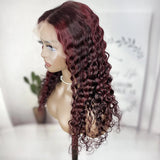 Ombré Burgundy Deep Waves Wig - Wigs By Sya