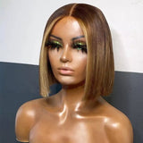 Honey Front Highlight Straight Bob Wig - Wigs By Sya