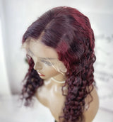 Ombré Burgundy Deep Waves Wig - Wigs By Sya