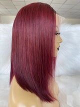 Burgundy Ombré Straight Wig - Wigs By Sya