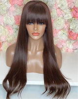 Brown Chocolate Straight Wig with Bang - Wigs By Sya