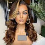 Caramel Frontal Highlight Wavy Wig - Wigs By Sya