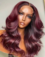 Burgundy Super Waves Wig - Wigs By Sya