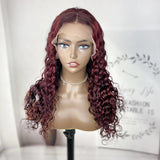 Ombré Burgundy Deep Waves Wig - Wigs By Sya