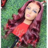 Burgundy Body Waves Wig - Wigs By Sya