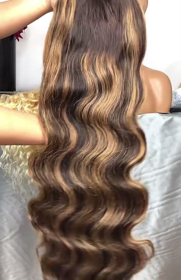 Caramel Highlight Body Wave Wig