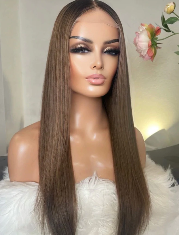 Caramel Straight Wig - Invisible HD Front Lace - Wigs By Sya