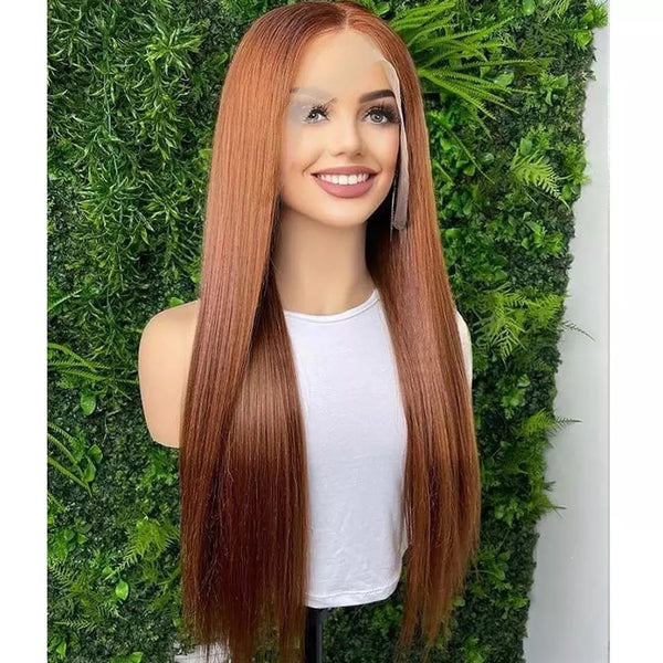 Golden Brown Straight Wig - Wigs By Sya