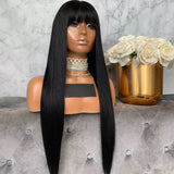 Jet Black Straight Wig with Bang - Wigs By Sya