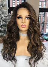 Light Cool Brown Highlight Wig - Invisible HD Front Lace - Wigs By Sya