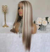Soft Silver Blonde Highlight Wig - Invisible HD Front Lace - Wigs By Sya