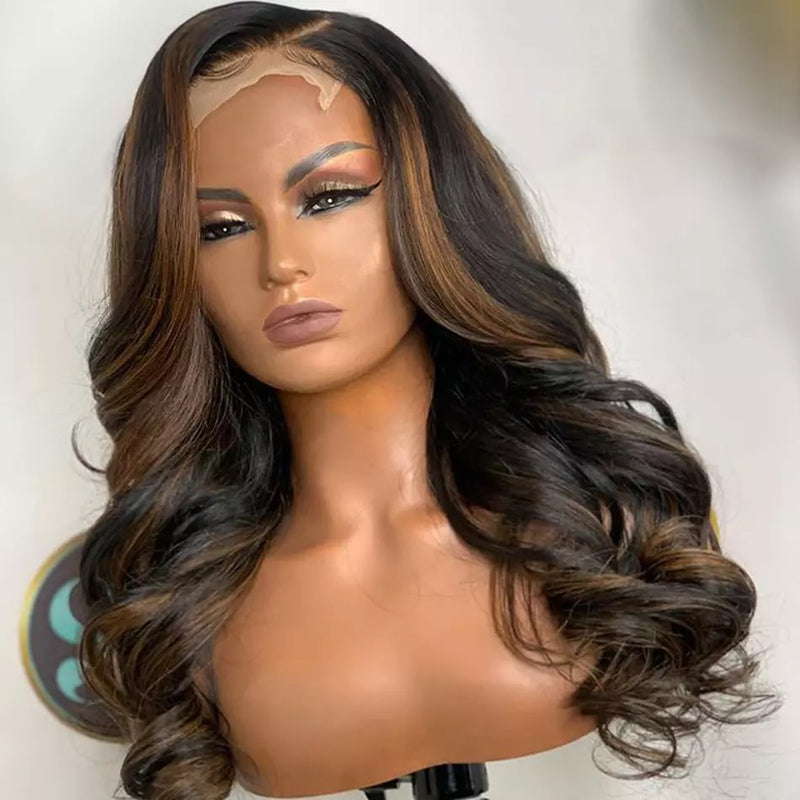 Highlight Natural Brown Body Wave Wig - Wigs By Sya