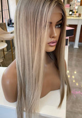 Icy Platinum Straight Wig - Invisible HD Front Lace - Wigs By Sya