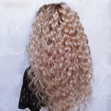 Pure Blonde Ombre Deep Waves Wig - Invisible HD Front Lace - Wigs By Sya