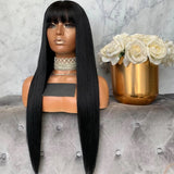 Jet Black Straight Wig with Bang - Wigs By Sya