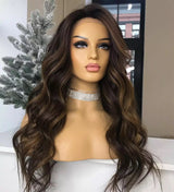 Light Cool Brown Highlight Wig - Invisible HD Front Lace - Wigs By Sya