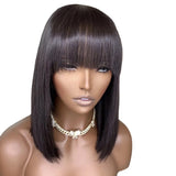 Dark Chocolate Straight Wig with Bang - Wigs By Sya