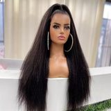 Natural Kinky Straight Wig - Invisible HD Front Lace - Wigs By Sya