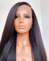 Natural Kinky Straight Wig - Invisible HD Front Lace - Wigs By Sya