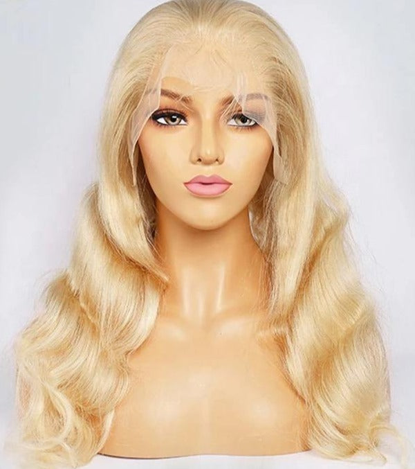 Blonde Body Waves Brazilian Hair Wig - Transparent Lace - Wigs By Sya