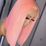 Pink Straight Wig - Invisible HD Front Lace - Wigs By Sya